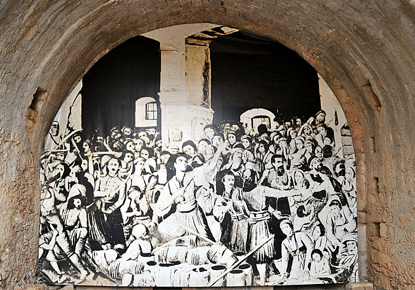 The powder magazine that Konstantinos Giaboudakis blew up. Arkadi Monastery. Crete.