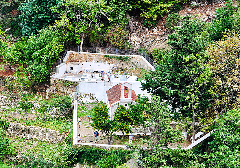 Holy 5 Virgins Church and Cemetery in the Mili Gorge in Crete.