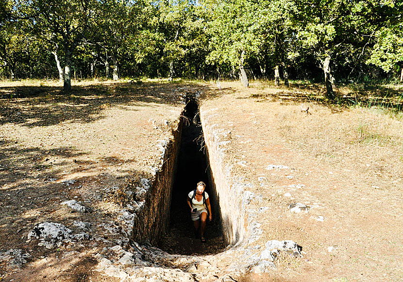 Entrance to one of the tombs at the Minoan cemetery of Armeni in Crete.