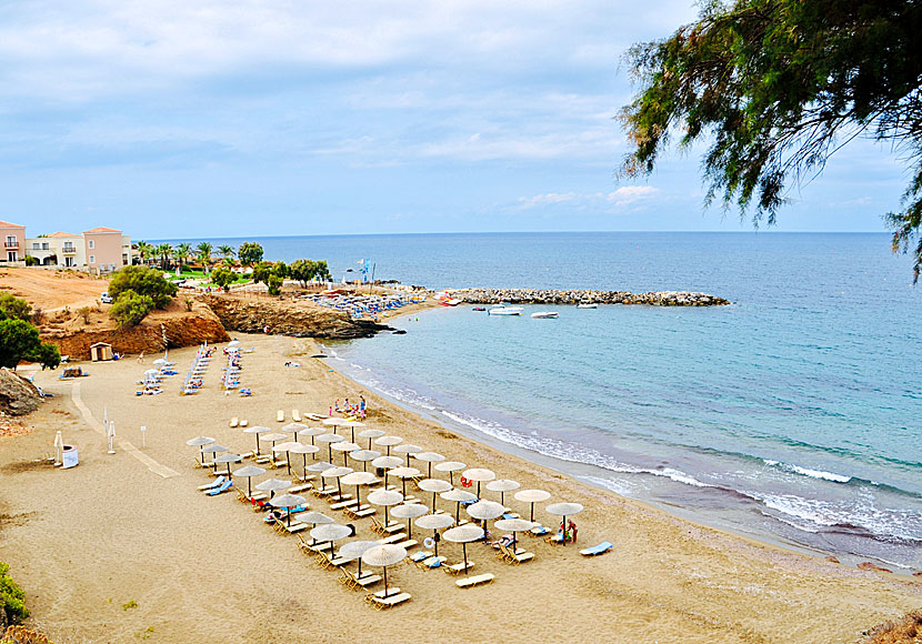 Fine sandy beaches in Panormos near Rethymnon in northern Crete.