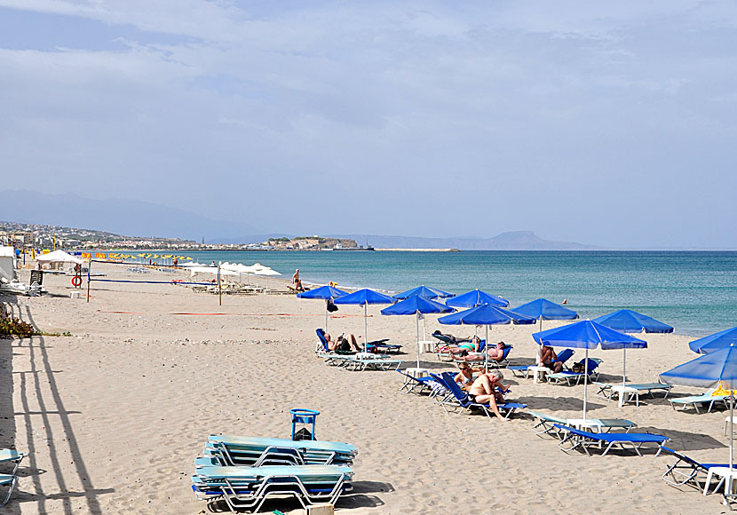 The sandy beach of Platanes in Rethymnon.