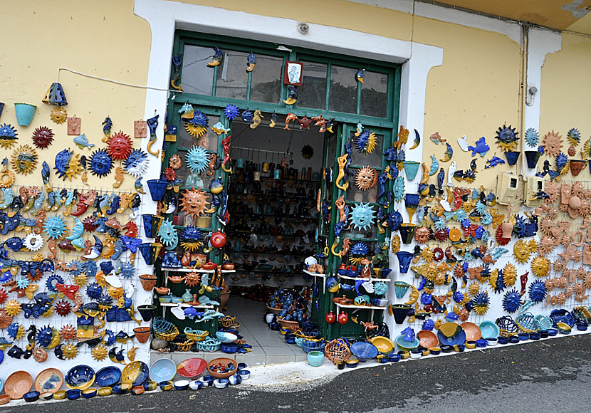 Pottery shops in Margarites  in Crete.