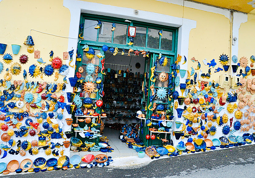 Pottery shops in Margarites  in Crete.