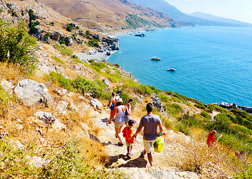 The path that leads down to the Preveli beach in Crete.