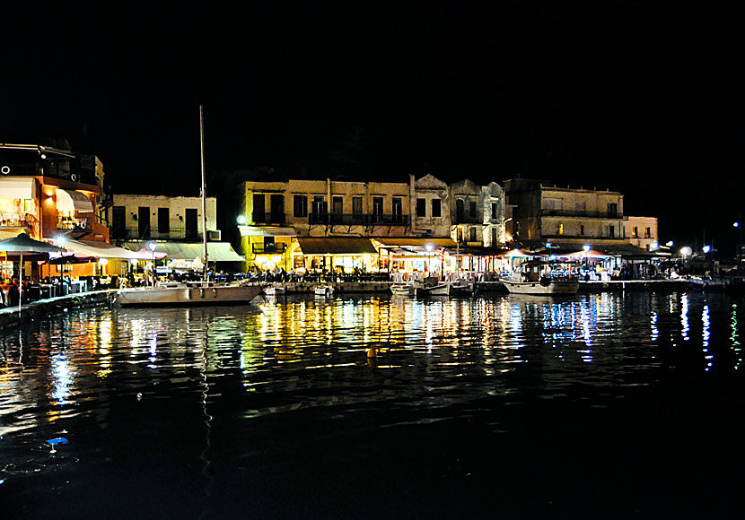 Venetian harbour in Rethymnon in Crete.