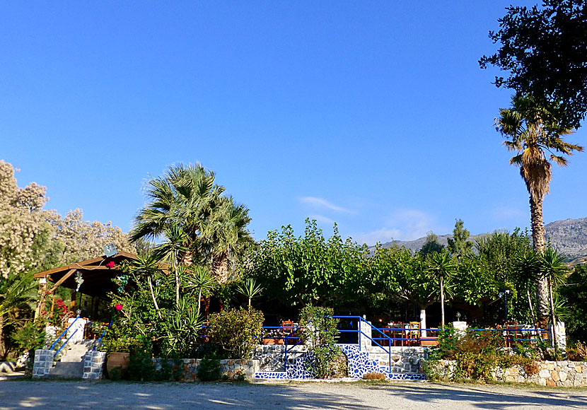 A taverna above Souda beach close to Plakias in Crete.
