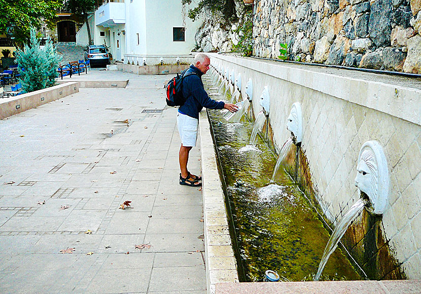 The spectacular lion fountain in Spili on Crete.