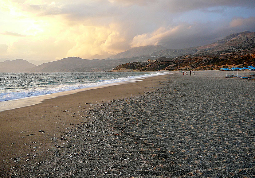 The beach in Triopetra in one direction. Crete.