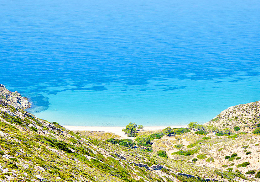 The nudist beach Livadi beach in Donoussa. 