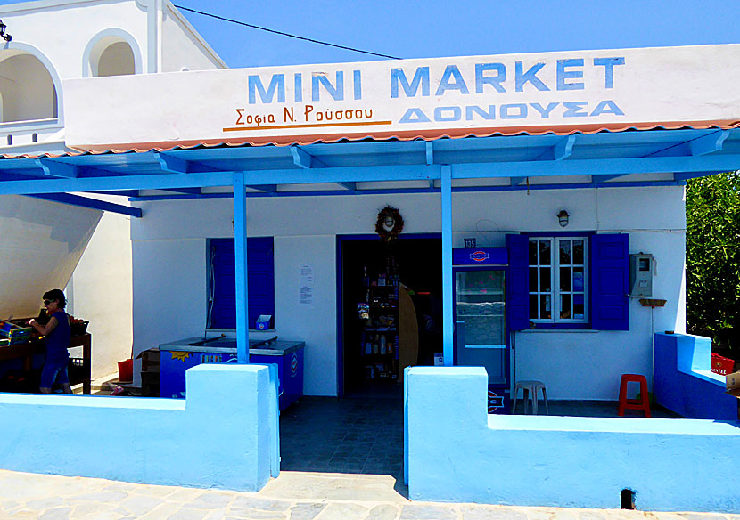 Minimarket and Supermarket in Stavros at Donoussa.