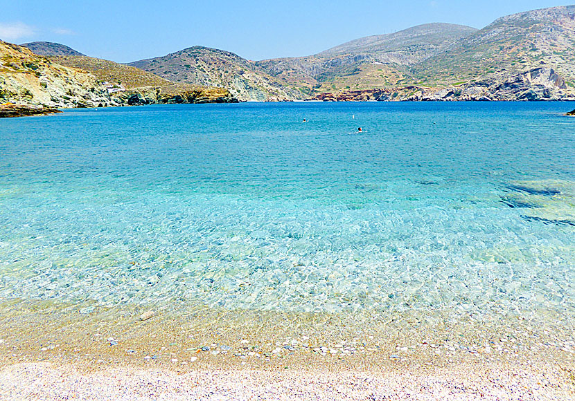 The beaches of Agios Nikolaos, Galifos and Angali on Folegandros in Greece.