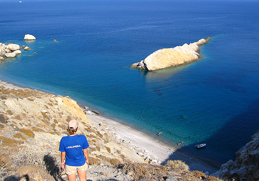 Katergo beach on Folegandros is one of the most beautiful beaches in the Cyclades.