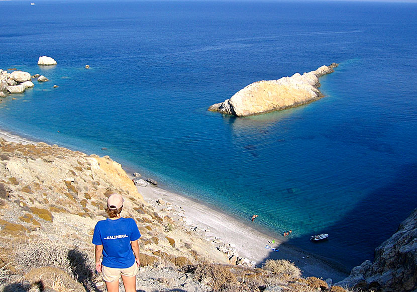 Katergo beach on Folegandros is one of the most beautiful beaches in the Cyclades.