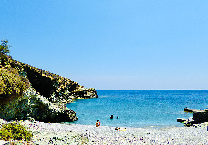 Galifos beach between Angali beach Agios Nikolaos beach on Folegandros in Greece.