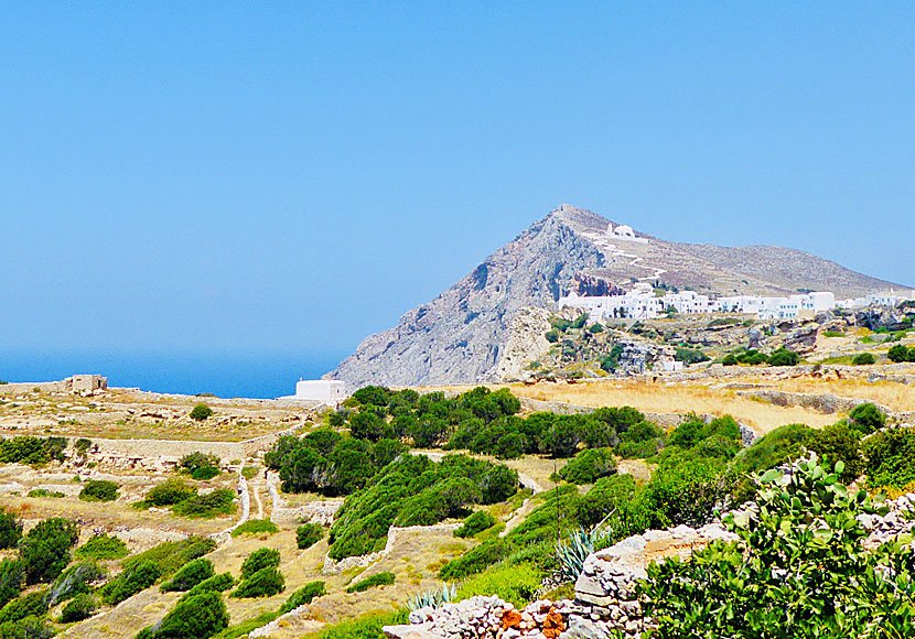 Hike to beautiful Chora and Kastro on the island of Folegandros in the Cyclades.