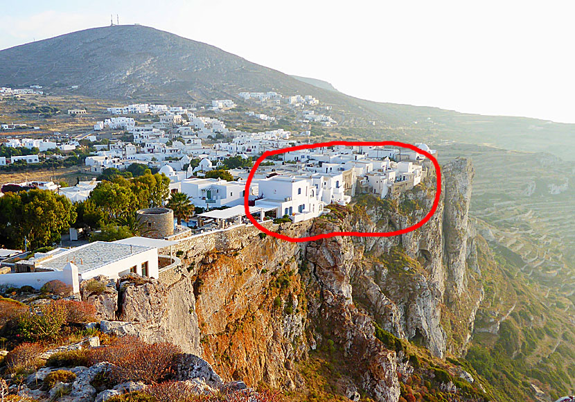 Kastro in Chora on Folegandros is like a fortress balancing on a cliff edge.