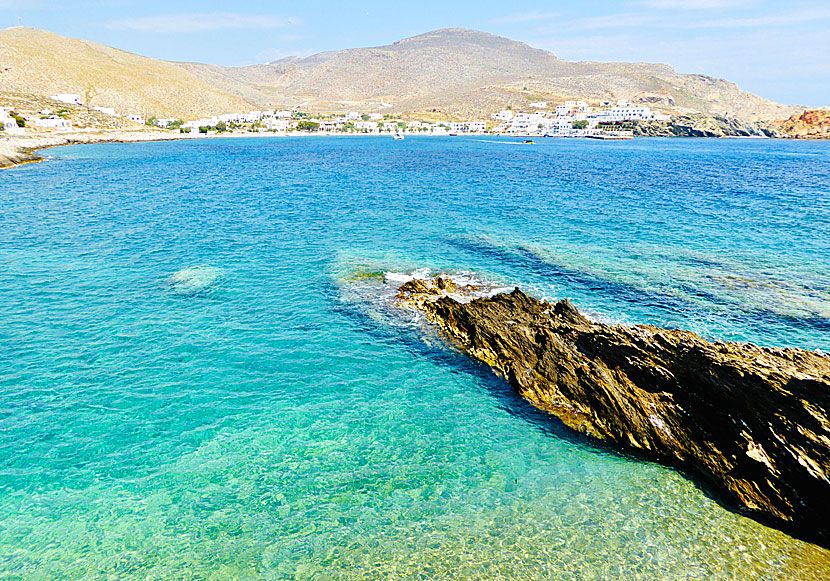 Karavostasi seen from Latinaki beach on Folegandros.