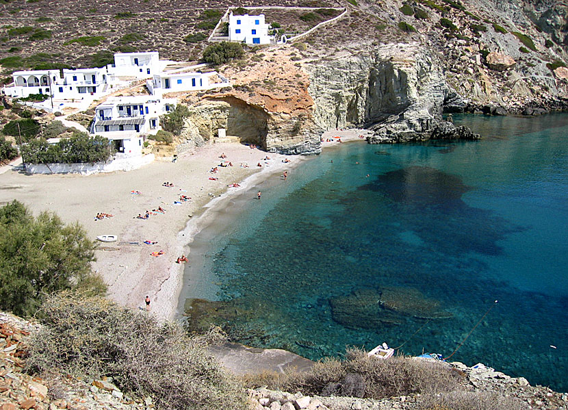 The best beaches on Folegandros. Angali beach. 