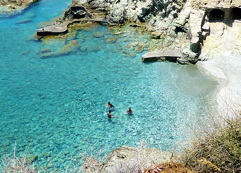 The best beaches on Folegandros. Galifos beach. 