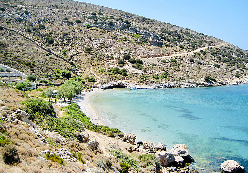 The best beaches on Fourni. Petrokopio beach.