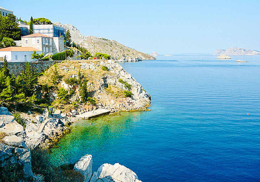 The best beaches on Hydra. Avlaki beach.