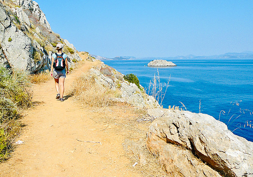 Hike to Vlychos beach and Plakes beach from Hydra town.