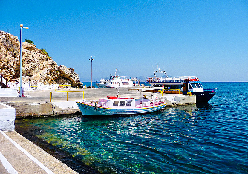 Excursion boats depart from the port of Agios Kirikos to Ikaria's neighboring island of Fourni.