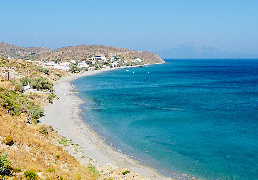 The village and beach of Faros, or Fanari, on Ikaria is northeast of Agios Kirikos.