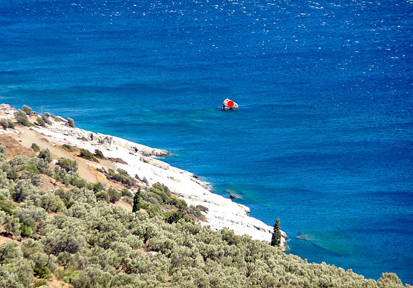 The Rock of Ikaros in Vaoni where Icarus is said to have crashed when he flew too close to the sun and the wax on his wings melted.