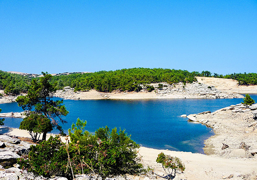 The lake, or dam, at the village of Pezi on Ikaria.