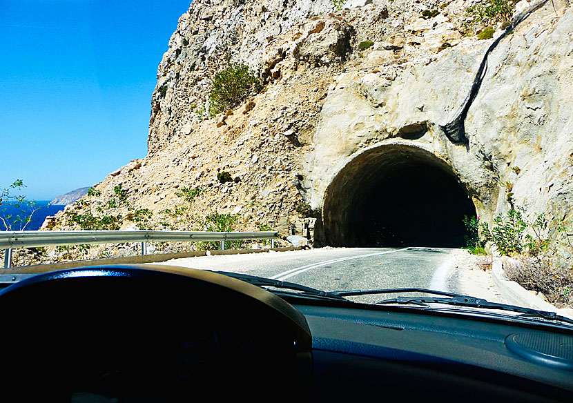 The car tunnel that runs between the beach in Seychelles and the village of Magganitis.