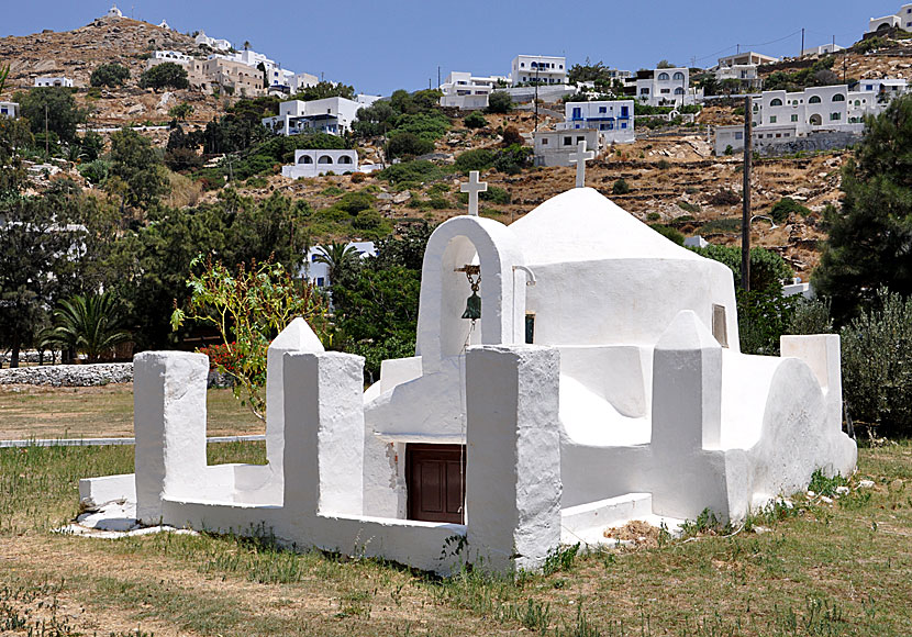 A churche below ground level in the port of Ios.