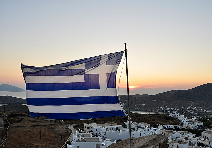 The sunset seen from Agioi Anargyroi church in Chora on Ios.