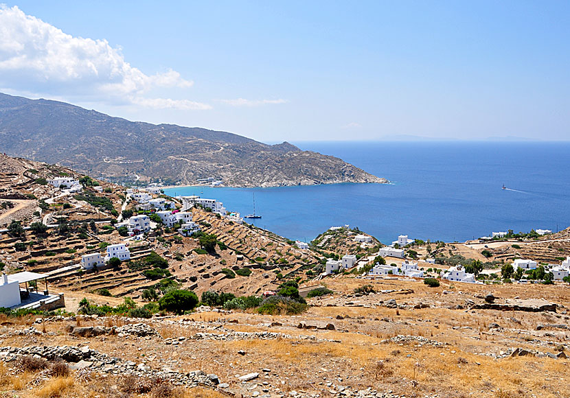Hiking trails on Ios in Greece.