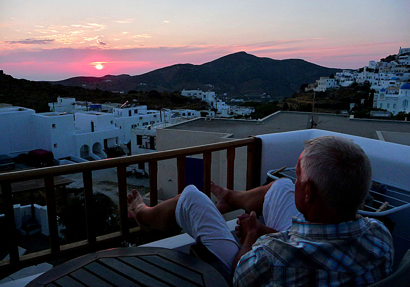 The sunset seen from Hotel Avanti in Chora on Ios.