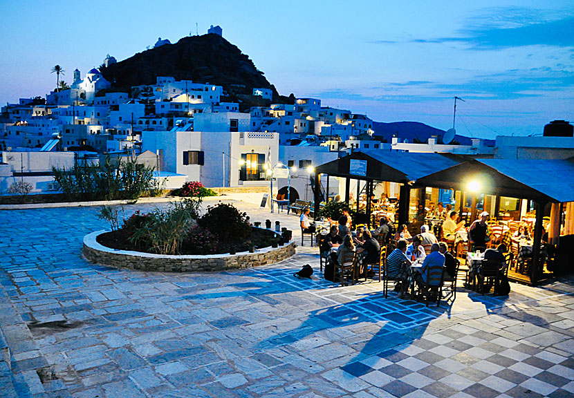 Restaurant The Mills at the windmills in Chora. Ios island.