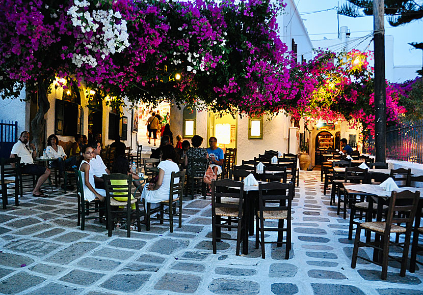The first of three squares along the main street in Chora.