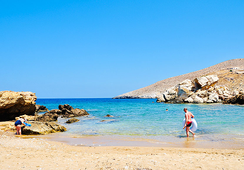 Snorkeling at the small beaches of Koumbara on Ios.