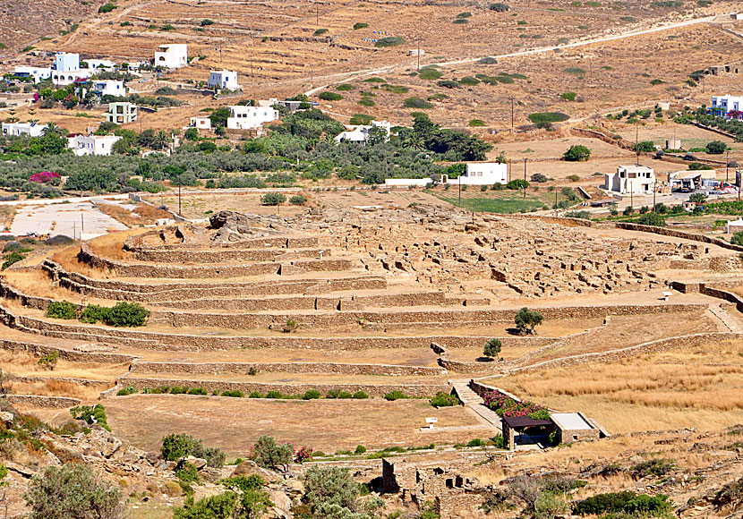 The archaeological excavations of Skarkos in Ios Greece.