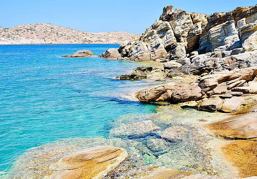 Rock beaches near Valmas beach on Ios.