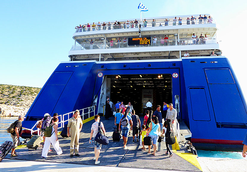 Blue Star Naxos in the port of Iraklia.