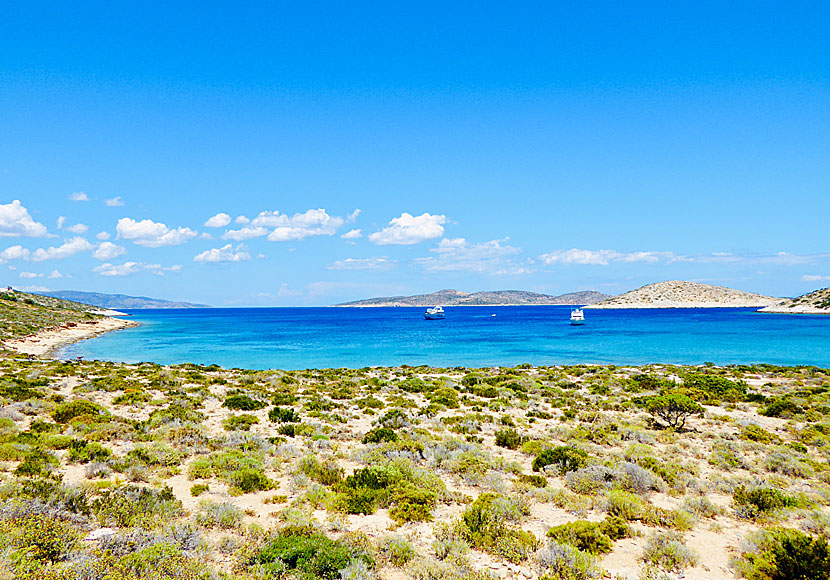 Schinoussa seen from Livadi beach on Iraklia in the Cyclades.