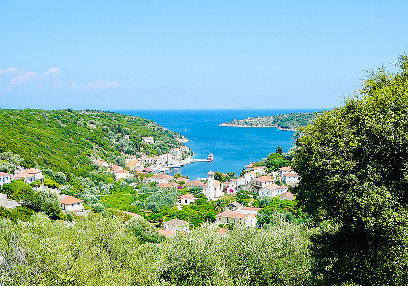 View of the village of Kioni in northeastern Ithaca.
