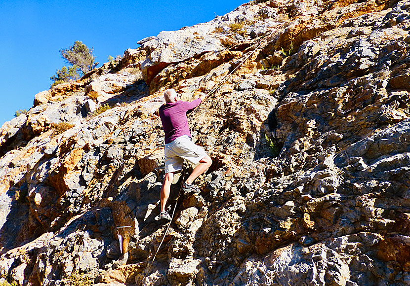 Kalimera Janne climbs mountains on Kalymnos in the Dodecanese.