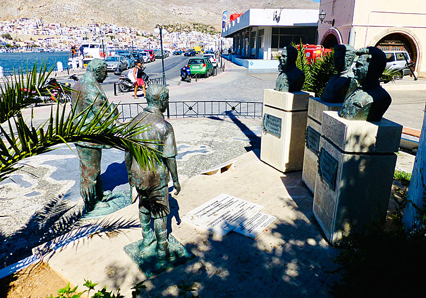 Monument to the helicopter crew that crashed on the island of Imia off Kalymnos on 31 January 1966.