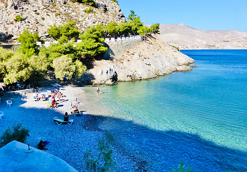Don't miss Gefyra beach when you travel to Pothia on Kalymnos in Greece.