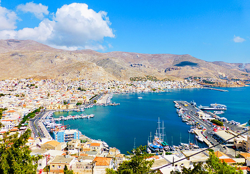 View over Pothia from Agios Savvas Monastery in Kalymnos.