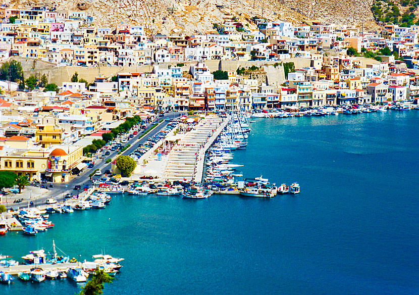 The marina in Pothia on Kalymnos is full of sailboats.