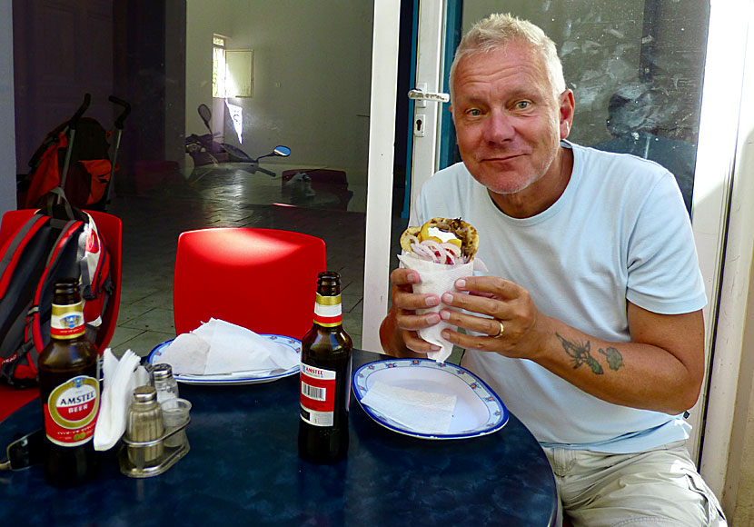 Good gyros and souvlaki at Kalymnos.