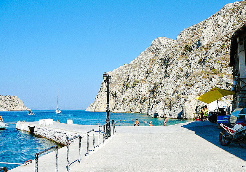 Swim, dive and snorkel in Vathy fjord on Kalymnos.